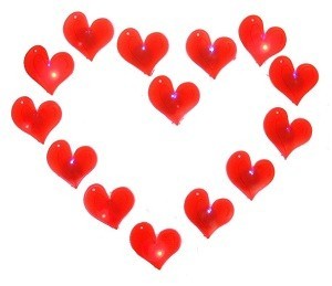 Luminous Heart LED Badge Button (15 pcs)