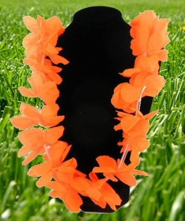 ORANGE WORLD CUP FOOTBALL HAWAIIAN LEI (12 pcs.)