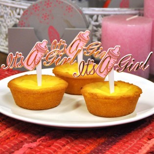 Baby Girl Cupcake Toppers - It's a Girl (12 pcs.)