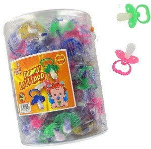 CANDY PACIFIERS IN TUB (60 pcs)