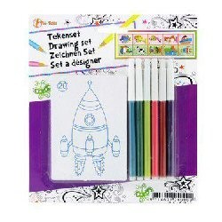 Drawing Set with 6 Felt-Tip Pens (5 pcs.)