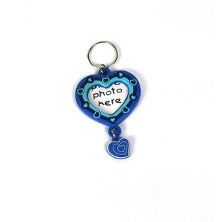 Heart Photo Keychain - Blue (35 pcs)