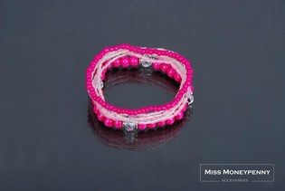 Ibiza Style 7-Row Bracelet Pink (1 pc) - Wholesale