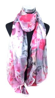 Ibiza Style Scarf Fuchsia/Grey (1 pc)