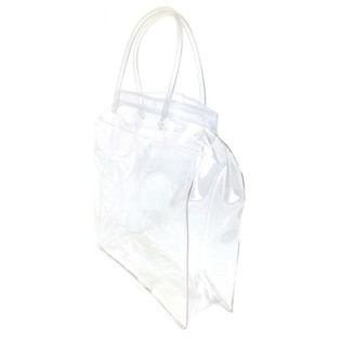 Luxury Transparent Block Bottom Packaging Bag with Sturdy Handle 18.5x18cm (25 pcs)
