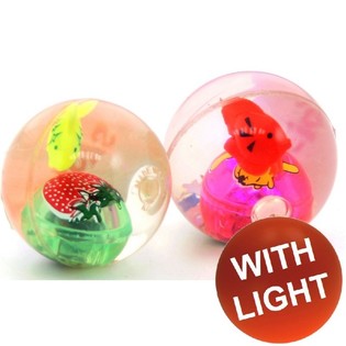 Clear Flashing Bouncy Balls with LED Light (36 pcs)