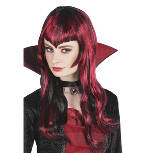 WIG - RED LONG BLACK HAIR (1p.)