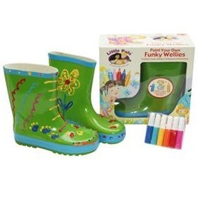FUNKY WELLIES - COLOUR YOUR OWN BOOTS - GREEN / SIZE: 28