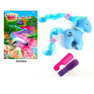 PONY + BRUSH PLAY SET ON CARD (24pcs)