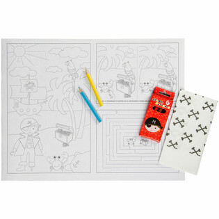 COMPLETE HOSPITALITY BOX PIRATE - 48x Pencil Sets + 100x Colouring Sheets + 100x Napkins (248 pcs)