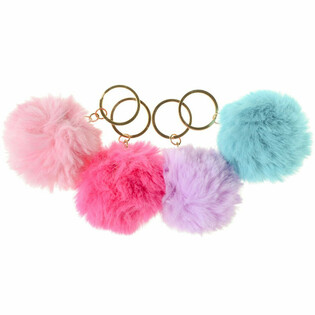 Round Fluffy Keyrings (12 pcs.)