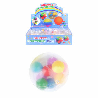 Squeeze Ball &Oslash; 6cm with Pom Poms (Display of 12)
