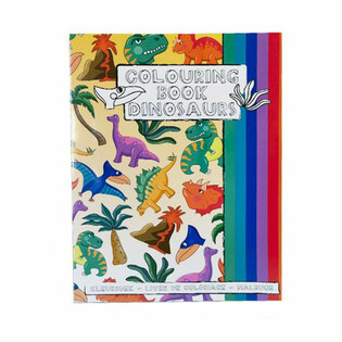 A4 - DINOSAUR COLORING BOOK 21x28 cm, WITH STICKERS (12 pcs)