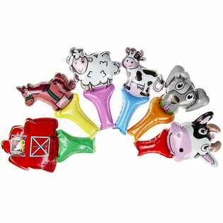 Self-Inflating Farm Animal Hand Balloons (48 pcs)