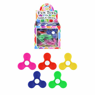 PLASTIC SPINNERS IN DISPLAY - MIXED COLORS (100 pcs)