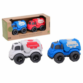 JOUECO - BIO EMERGENCY SERVICES CAR PLAY SET - Suitable for children from: 18 Months (1st.)