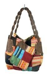 B-FAIR PATCHWORK BAG LARGE BROWN (1 pc)
